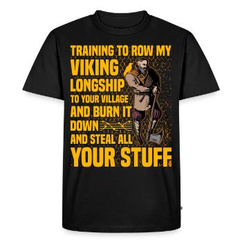 Citation viking - T-shirt Premium bio Homme - noir - Devant - Nico (187cm)