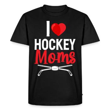J’aime les mamans de hockey Joueurs de hockey Mamans - T-shirt Premium bio Homme - noir - Devant - Nico (187cm)
