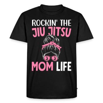 Rockin' The Jiu Jitsu Mom Life BJJ Martial Arts - Men's Premium Organic T-Shirt - black - Front - Nico (187cm)