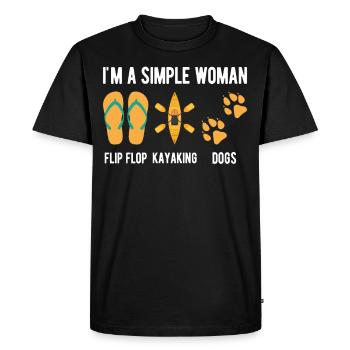 Femme Flip Flop Kayak Chien Kayak Femmes Rafting - T-shirt Premium bio Homme - noir - Devant - Nico (187cm)