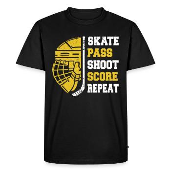 Hockey, Hockey Players, Hockey - Men's Premium Organic T-Shirt - black - Front - Nico (187cm)