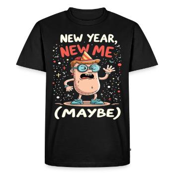 Nouvel An, Nouveau Moi, Peut-être - T-shirt Premium bio Homme - noir - Devant - Nico (187cm)