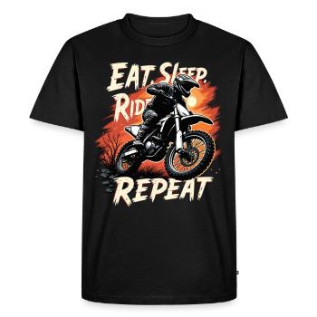 Motocross Eat Sleep Ride Repeat - Men's Premium Organic T-Shirt - black - Front - Nico (187cm)