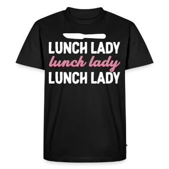 Lunch Woman Cafeteria Employee - Men's Premium Organic T-Shirt - black - Front - Nico (187cm)