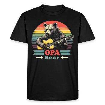 Grand-père ours Grand-père ours Grand-père anniversaire ours fans ours - T-shirt Premium bio Homme - noir - Devant - Nico (187cm)