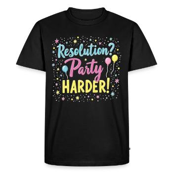 Conception de la fête de résolution - Motif amusant du réveillon du Nouvel An - T-shirt Premium bio Homme - noir - Devant - Nico (187cm)