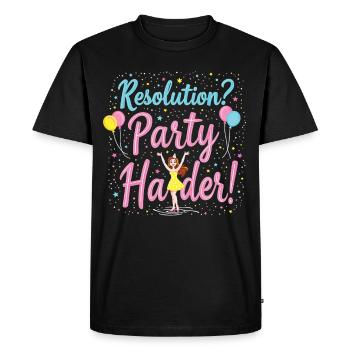 Conception de la fête de résolution - Motif amusant du réveillon du Nouvel An - T-shirt Premium bio Homme - noir - Devant - Nico (187cm)