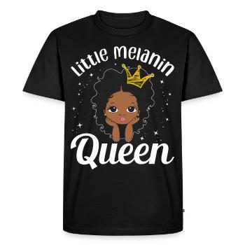 Petite reine de la mélanine reine de la peau brune - T-shirt Premium bio Homme - noir - Devant - Nico (187cm)