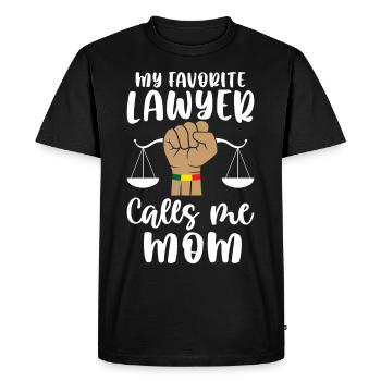 Favorite lawyer calls mother melanin brown skin - Men's Premium Organic T-Shirt - black - Front - Nico (187cm)