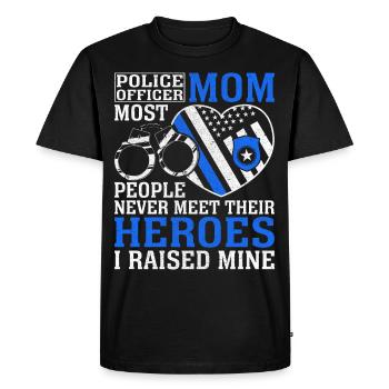 Policier Maman Héros J’ai élevé la mine Application de la loi - T-shirt Premium bio Homme - noir - Devant - Nico (187cm)