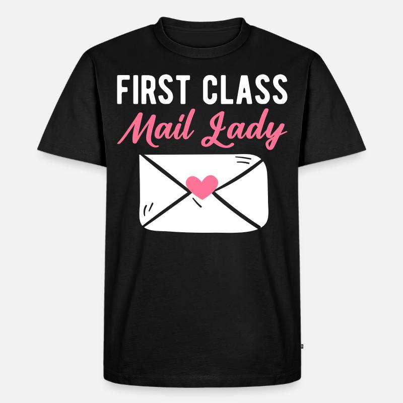 First Class Mail Lady Postangestellte - Männer Premium Bio T-Shirt - Schwarz