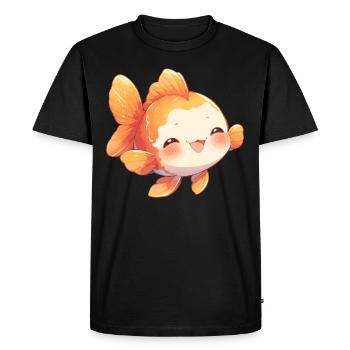 poisson rouge - T-shirt Premium bio Homme - noir - Devant - Nico (187cm)