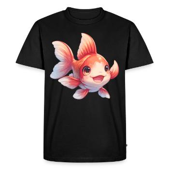 poisson rouge - T-shirt Premium bio Homme - noir - Devant - Nico (187cm)