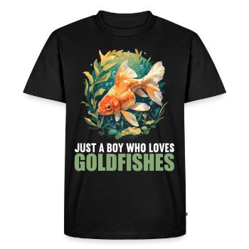 poisson rouge - T-shirt Premium bio Homme - noir - Devant - Nico (187cm)