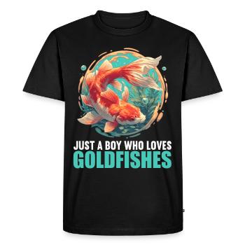 poisson rouge - T-shirt Premium bio Homme - noir - Devant - Nico (187cm)