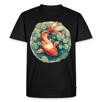 poisson rouge - T-shirt Premium bio Homme - noir - Devant - Nico (187cm)