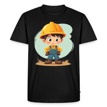 Design d’ouvrier du bâtiment - Motif mignon pour les enfants - T-shirt Premium bio Homme - noir - Devant - Nico (187cm)