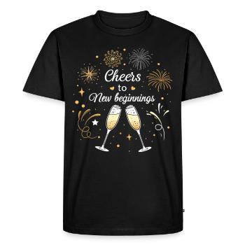 Vive les nouveaux départs – Réveillon festif du Nouvel An - T-shirt Premium bio Homme - noir - Devant - Nico (187cm)