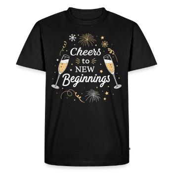 Vive les nouveaux départs – Réveillon festif du Nouvel An - T-shirt Premium bio Homme - noir - Devant - Nico (187cm)