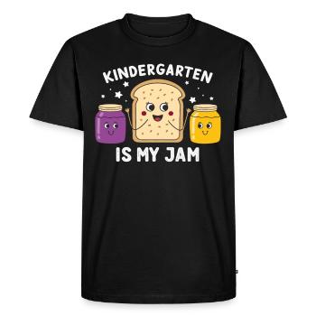 Funny Kindergarten Design – Breakfast Outfit - Men's Premium Organic T-Shirt - black - Front - Nico (187cm)