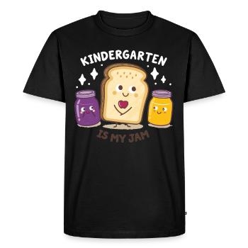 Funny Kindergarten Design – Breakfast Outfit - Men's Premium Organic T-Shirt - black - Front - Nico (187cm)