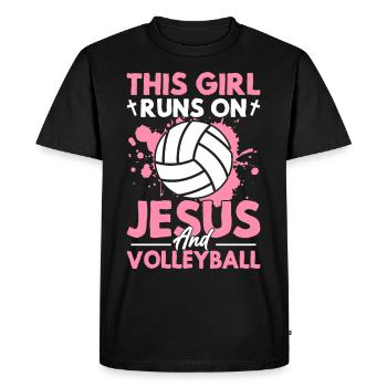 Cette fille court sur Jésus et - T-shirt Premium bio Homme - noir - Devant - Nico (187cm)