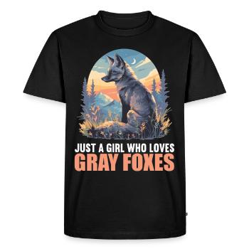 Gray foxes Gray fox - Men's Premium Organic T-Shirt - black - Front - Nico (187cm)