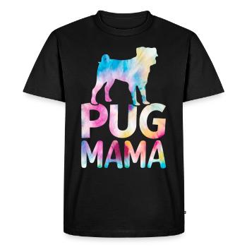 Pug Mom Colorful Pug Dog - Men's Premium Organic T-Shirt - black - Front - Nico (187cm)