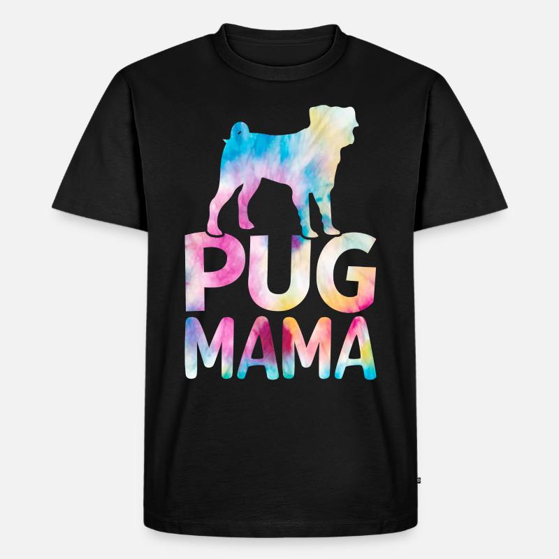 Mops Mama Bunter Mops Hund - Männer Premium Bio T-Shirt - Schwarz