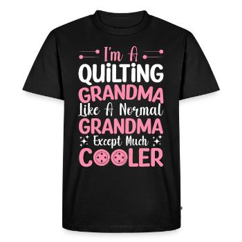 Couture Amoureux Courtepointe Mamie Normal Mamie Beaucoup Plus Frais - T-shirt Premium bio Homme - noir - Devant - Nico (187cm)