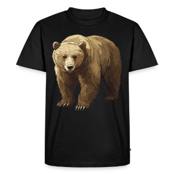 Grizzlis Ours grizzly - T-shirt Premium bio Homme - noir - Devant - Nico (187cm)