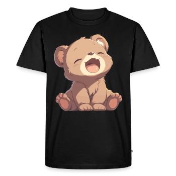 Grizzlis Ours grizzly - T-shirt Premium bio Homme - noir - Devant - Nico (187cm)