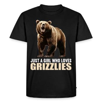 Grizzlis Ours grizzly - T-shirt Premium bio Homme - noir - Devant - Nico (187cm)