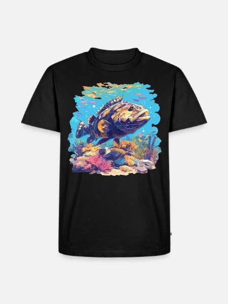 Zackenbarsche Zackenbarsch - Männer Premium Bio T-Shirt - Schwarz