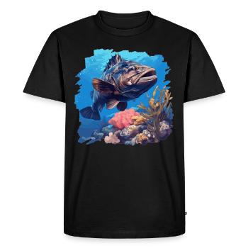 mérou mérou - T-shirt Premium bio Homme - noir - Devant - Nico (187cm)