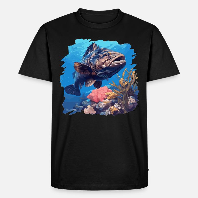 Zackenbarsche Zackenbarsch - Männer Premium Bio T-Shirt - Schwarz