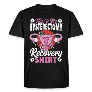 Hystérectomie Récupération Ablation de l’utérus - T-shirt Premium bio Homme - noir - Devant - Nico (187cm)