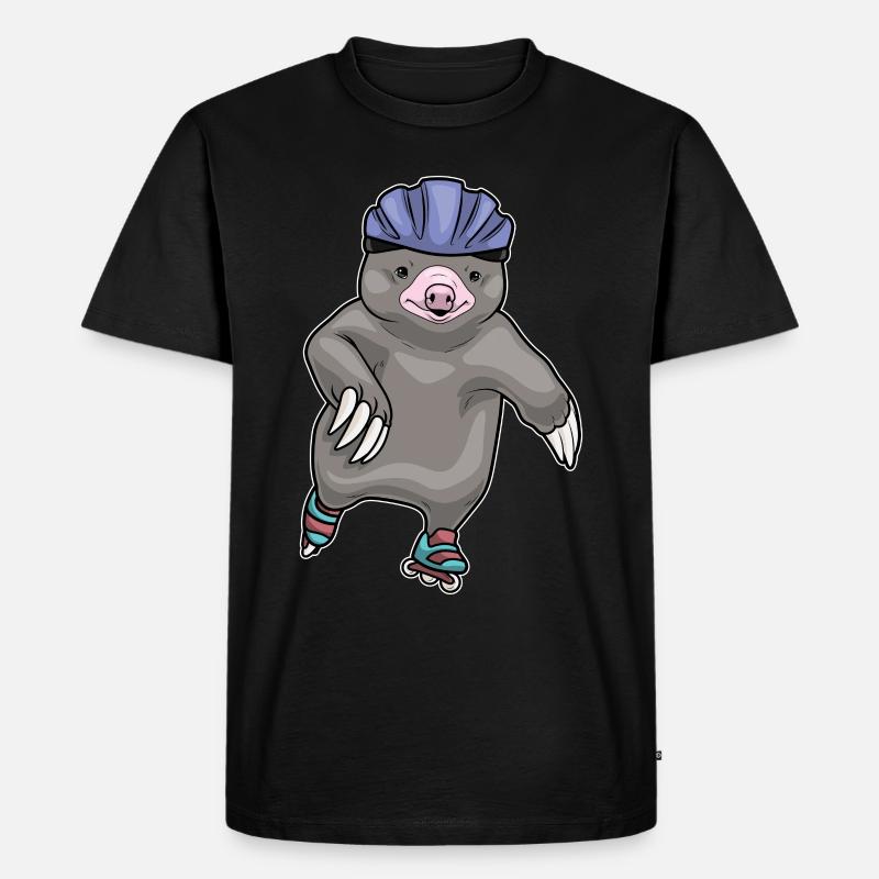 Maulwurf Inline skating Rollschuhe - Männer Premium Bio T-Shirt - Schwarz