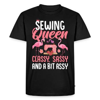Sewing Queen Classy Sassy Bit Assy Sewer Women Sew - Men's Premium Organic T-Shirt - black - Front - Nico (187cm)