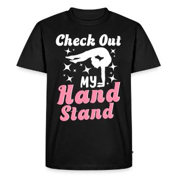 Check Out My Hand Stand Gymnastics Cartwheel - Men's Premium Organic T-Shirt - black - Front - Nico (187cm)
