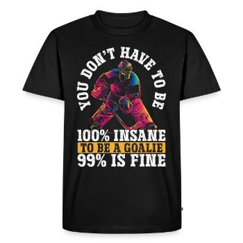 Gardien de but de hockey sur glace Gardien de but de hockey sur glace - T-shirt Premium bio Homme - noir - Devant - Nico (187cm)