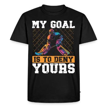Gardien de but de hockey sur glace Gardien de but de hockey sur glace - T-shirt Premium bio Homme - noir - Devant - Nico (187cm)