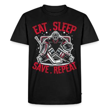 Gardien de but de hockey sur glace Gardien de but de hockey sur glace - T-shirt Premium bio Homme - noir - Devant - Nico (187cm)
