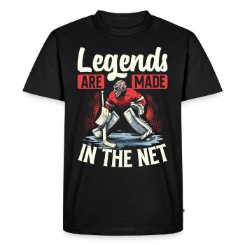 Gardien de but de hockey sur glace Gardien de but de hockey sur glace - T-shirt Premium bio Homme - noir - Devant - Nico (187cm)