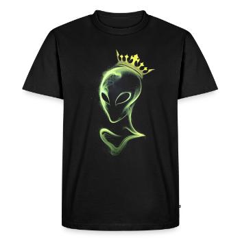 Alien à la couronne jaune - T-shirt Premium bio Homme - noir - Devant - Nico (187cm)