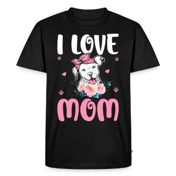J’aime maman Pitbull Mom Tattoo - T-shirt Premium bio Homme - noir - Devant - Nico (187cm)
