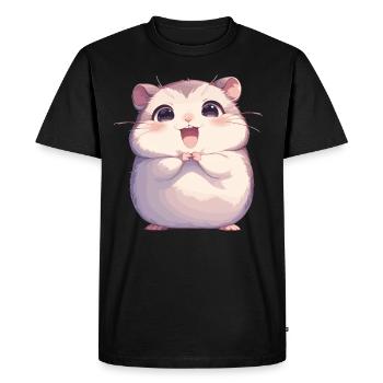 Hamster - T-shirt Premium bio Homme - noir - Devant - Nico (187cm)