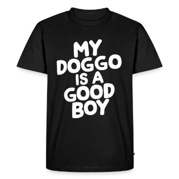 Chiens Mon toutou est un bon garçon - T-shirt Premium bio Homme - noir - Devant - Nico (187cm)
