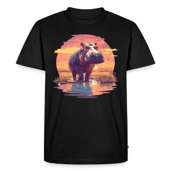 Hippopotamus Hippopotamus - Men's Premium Organic T-Shirt - black - Front - Nico (187cm)