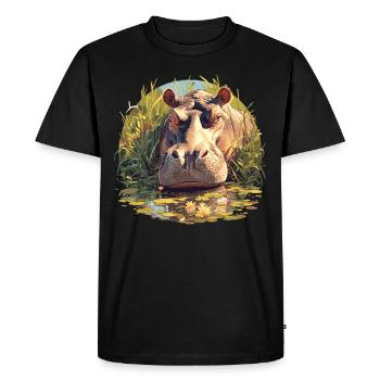 Hippopotamus Hippopotamus - Men's Premium Organic T-Shirt - black - Front - Nico (187cm)